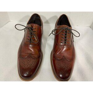 STACY ADAMS  WING TIP DRESS SHOES  BROWN LEATHER SIZE 9.5 M